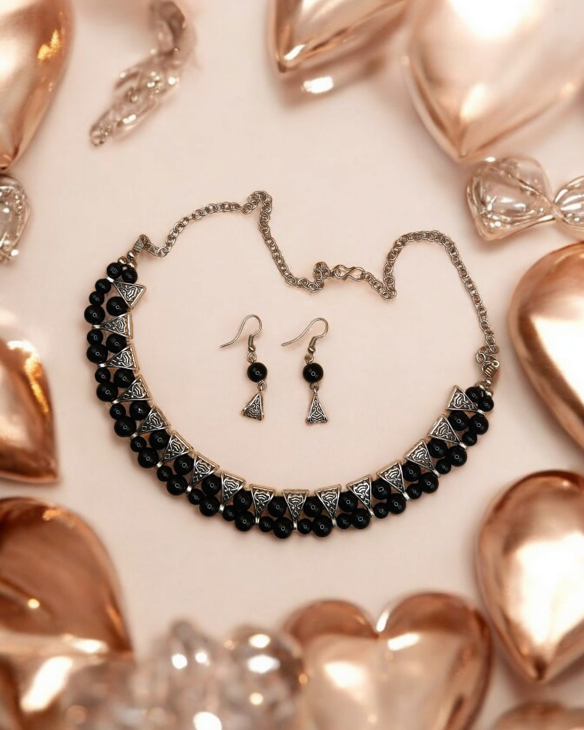 Black Pearl Oxidized Jewelry Set