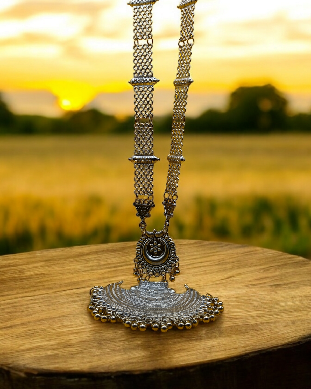 Statement Oxidized Jewelry Set – Necklace & Earrings