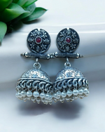 Multicolor Oxidized Jhumka Earrings