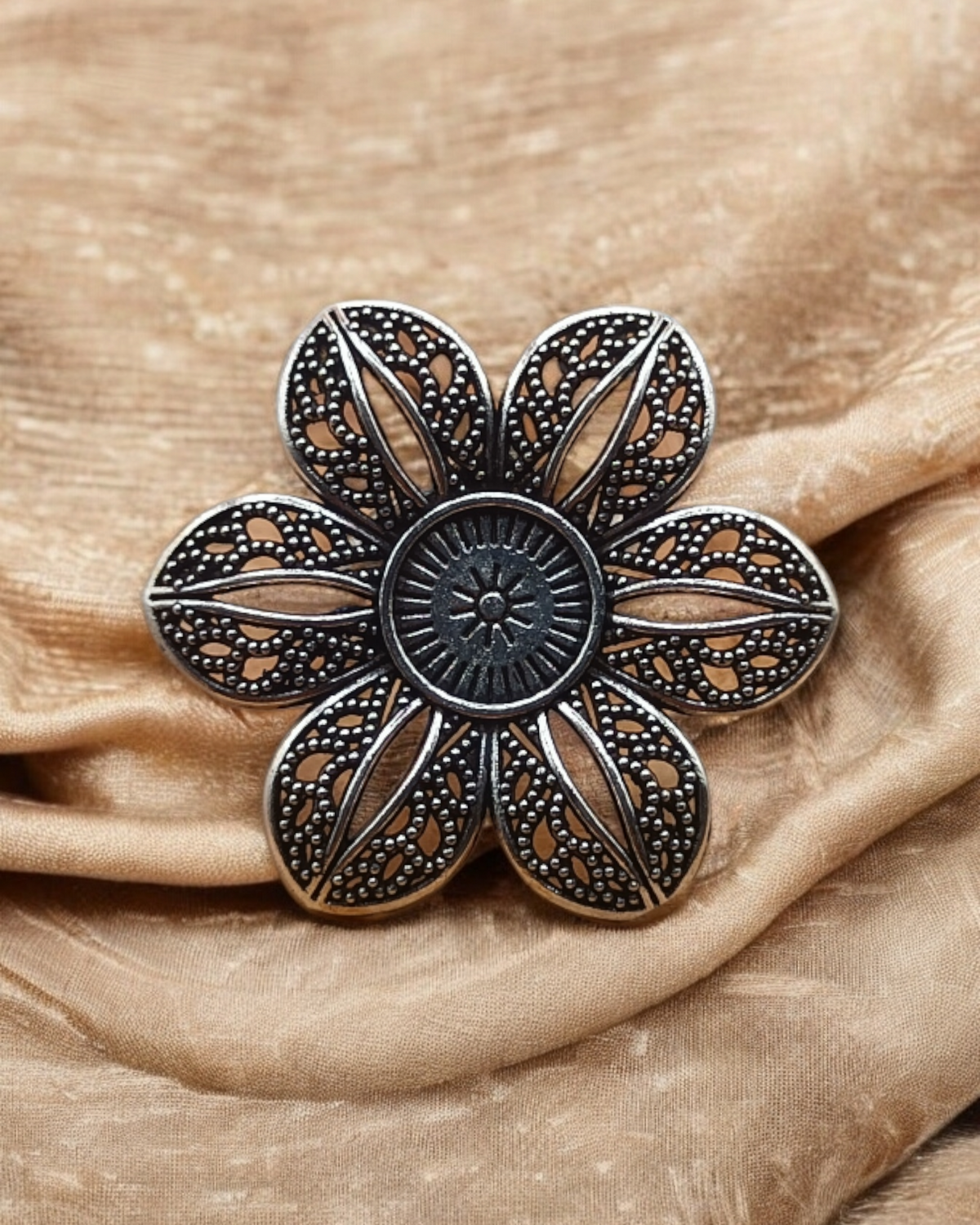Oxidized Petal Ring