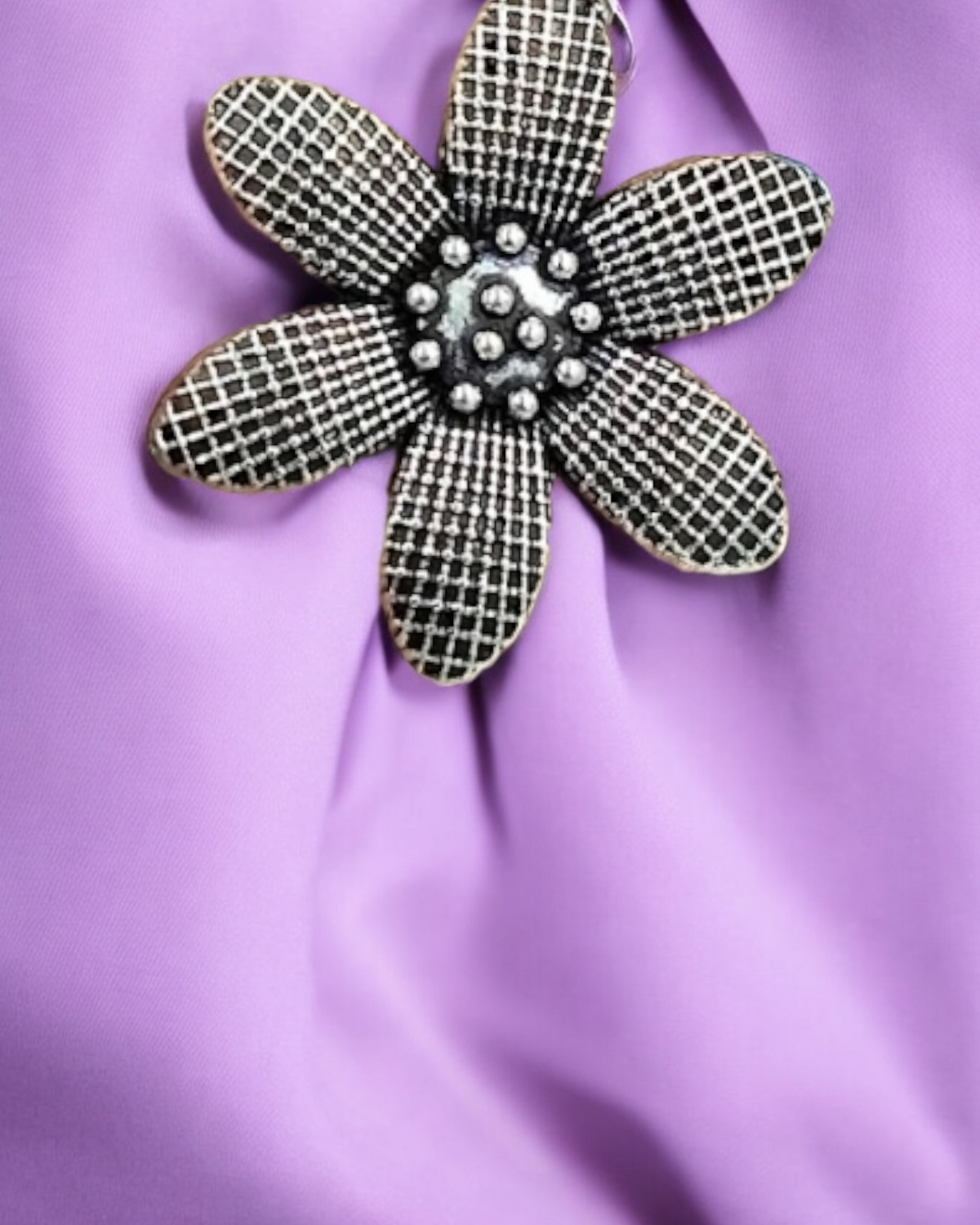 Oxidized Flower Petal Ring