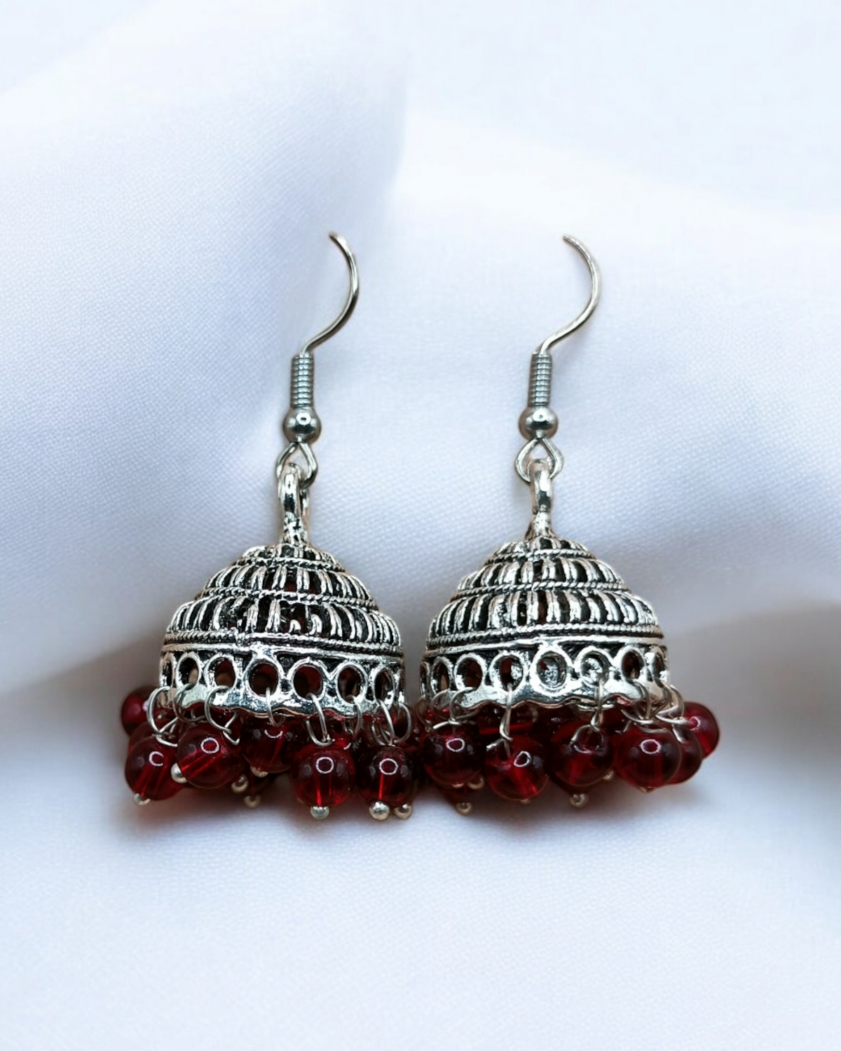 Beaded Oxidized Jhumkas for Festive Wear