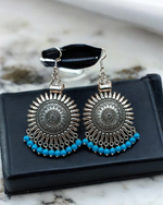 German Silver Jhumkas with Beads