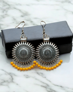 German Silver Jhumkas with Beads