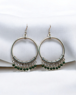 Oxidized Round Pearl Dangler Earrings