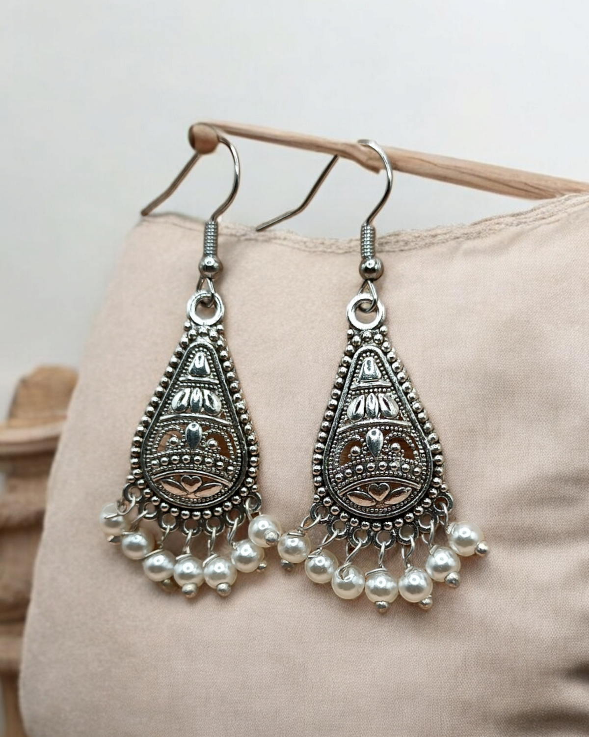 Round Pearl Drop Earrings for Women