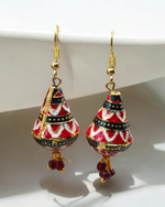 Jaipuri Meenakari Hand-Painted Cone Earrings