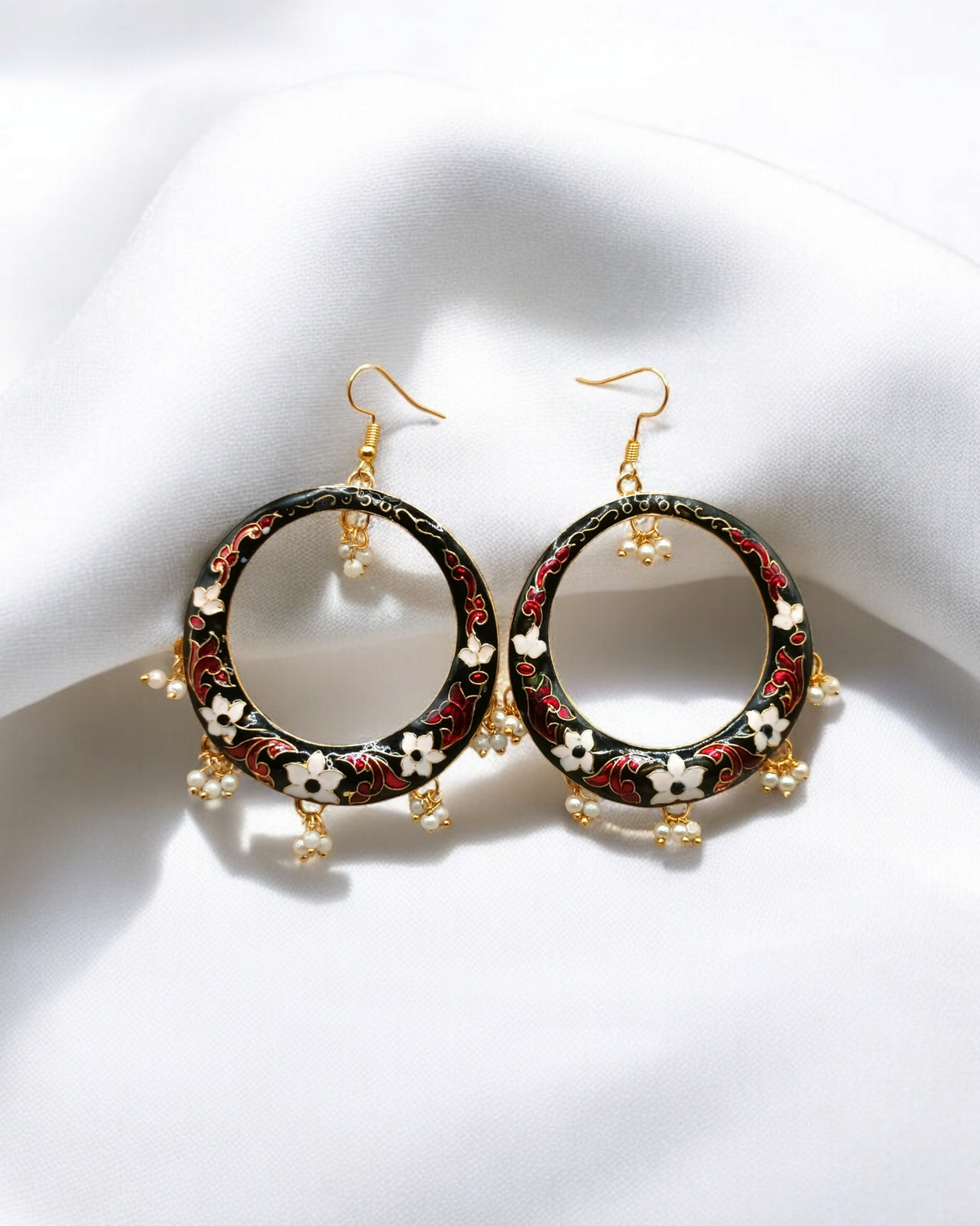 Jaipuri Multicolor Meenakari Pyramid Drop Earrings