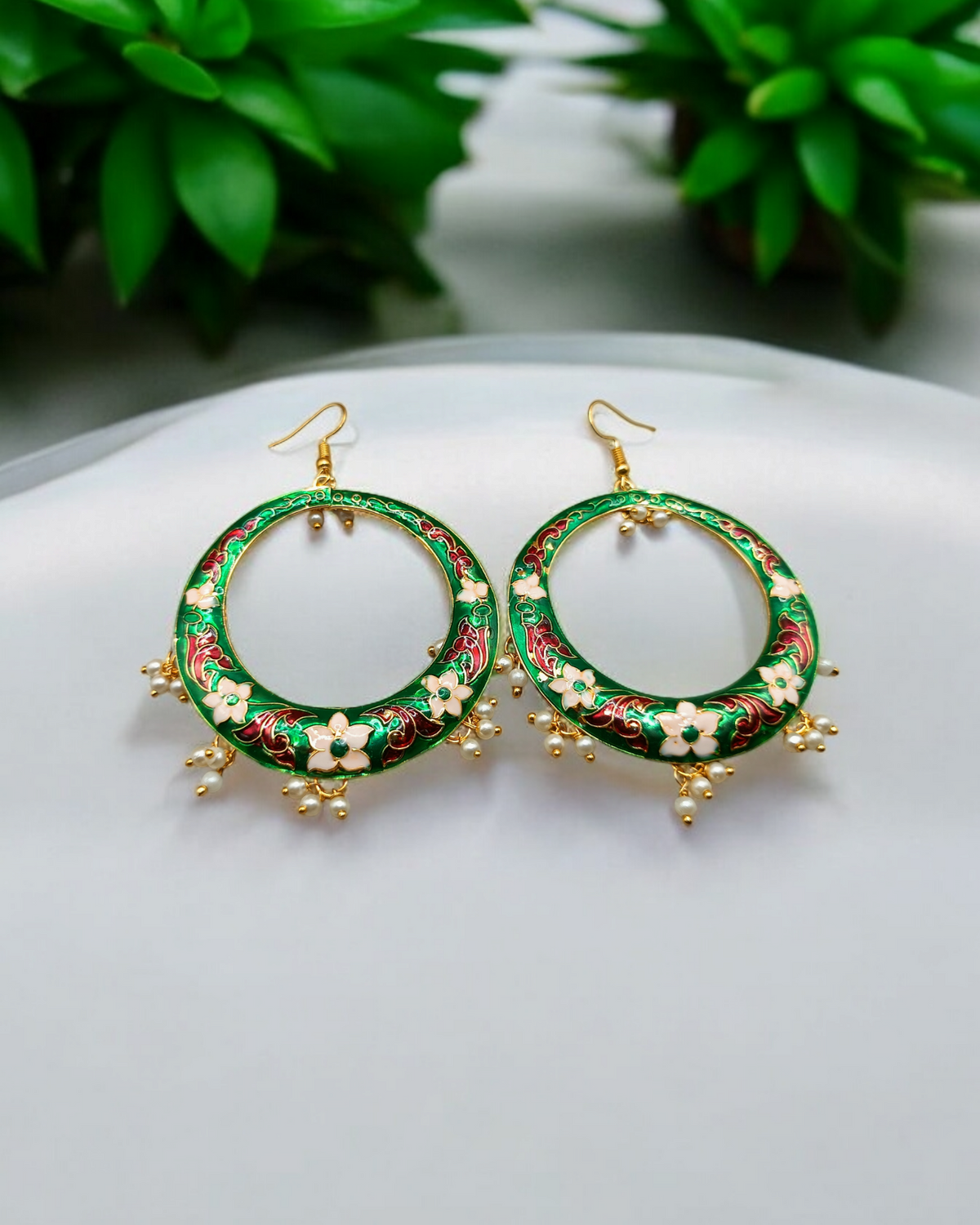 Jaipuri Multicolor Meenakari Pyramid Drop Earrings