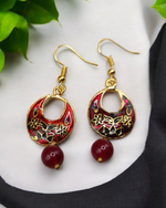 Jaipuri Meenakari Hand-Painted Small Chand Bali
