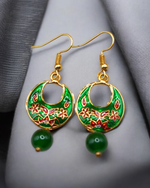 Jaipuri Meenakari Hand-Painted Small Chand Bali