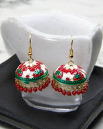 Royal Jaipuri Meenakari Hand-Painted Large Jhumka Earrings