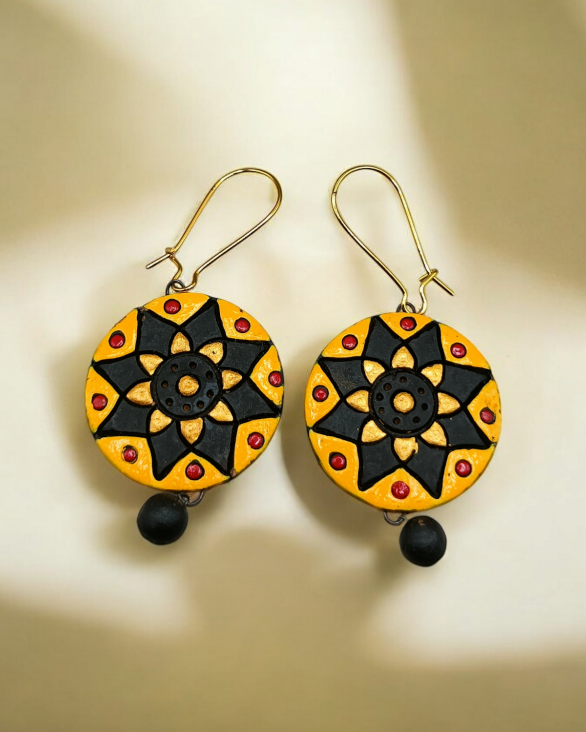 Stylish Round Terracotta Earrings