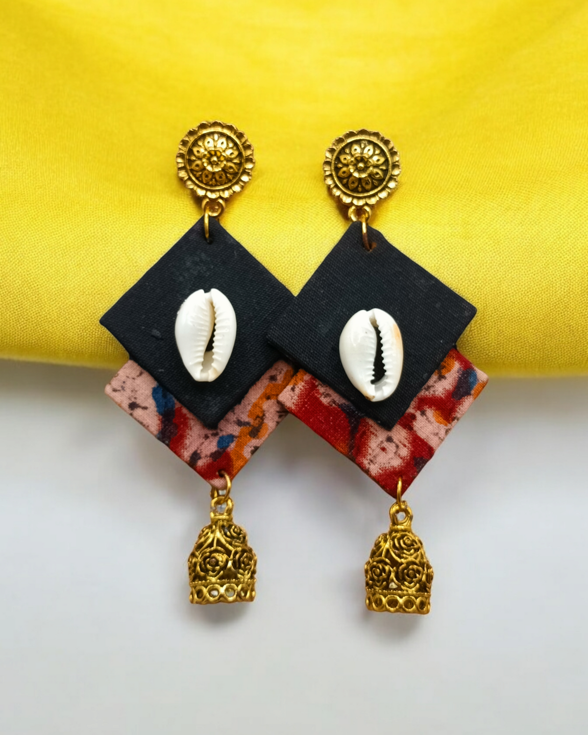 Handmade Fabric Drop Earrings for Women & Girls