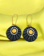 Round Hand-Painted Terracotta Earrings