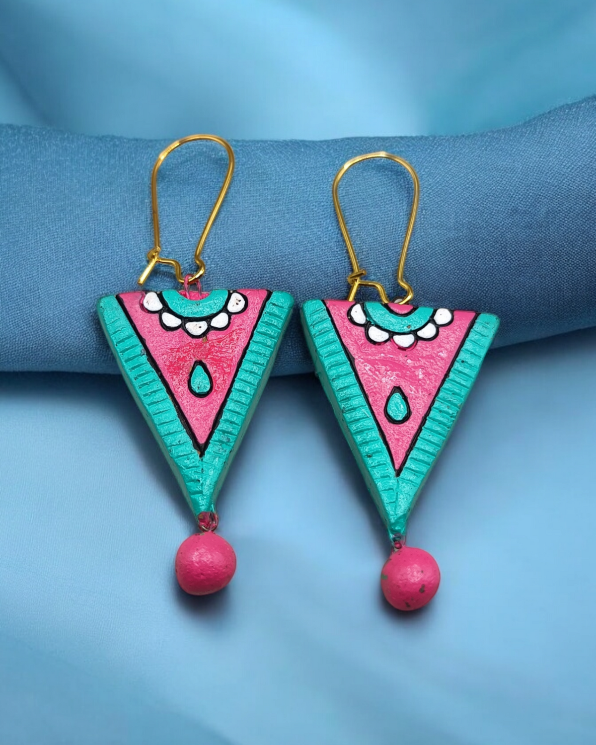Handmade Terracotta Pearl Earrings Set