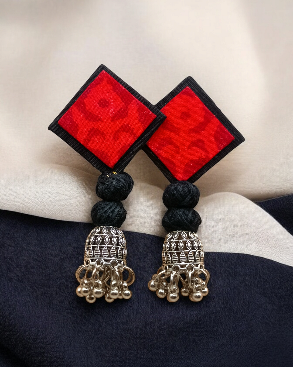 Handmade Fabric Dangler Earrings – Boho & Chic