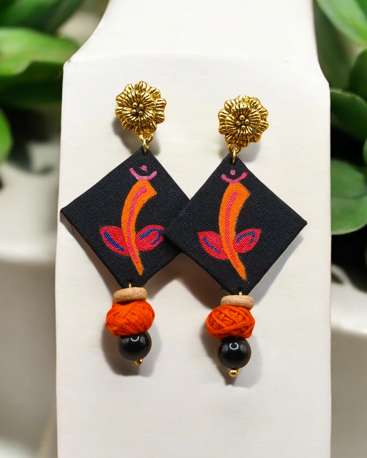 Handmade Fabric Earrings with Pearls – Elegant & Unique
