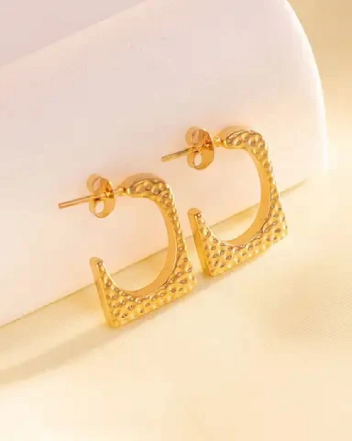 Geometric Stainless Steel Square Hoops