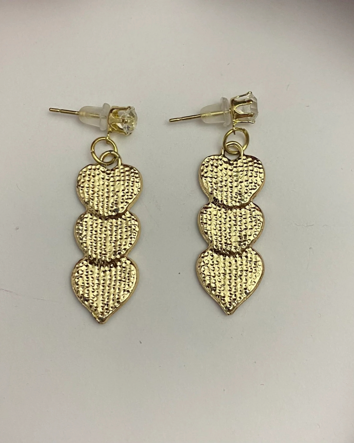 Triple Heart Statement Earrings