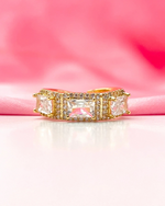 Adjustable Gold Triple Stone Ring