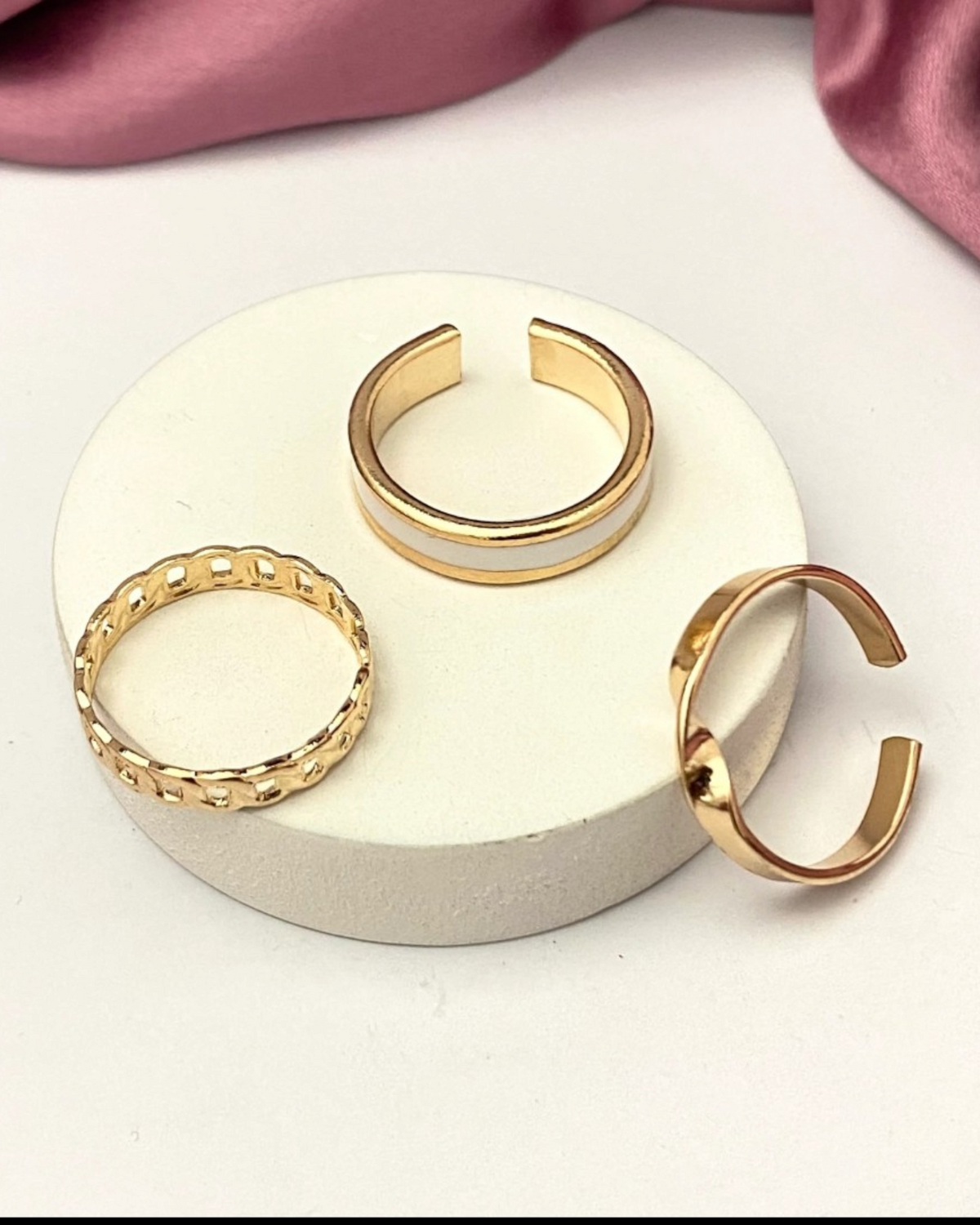 Set of 3 Adjustable Gold Rings