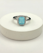 Adjustable Silver Stone Studded Ring