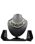 Oxidized Mirror Necklace & Earrings Set