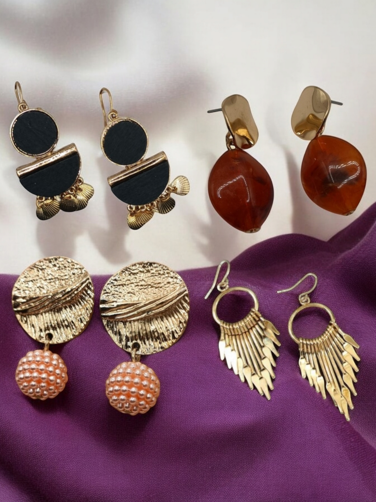 Set of 4 Luxe Statement Earrings Collection