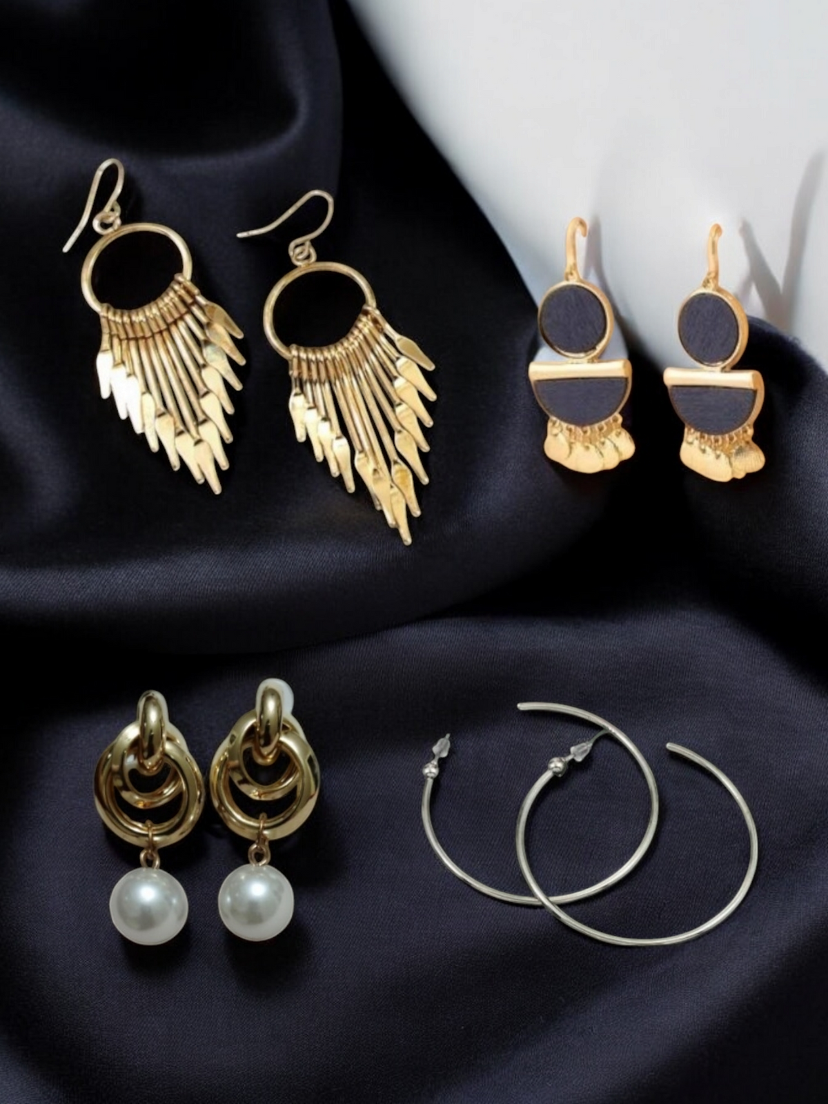 Set of 4 Classy Statement Earrings for Parties