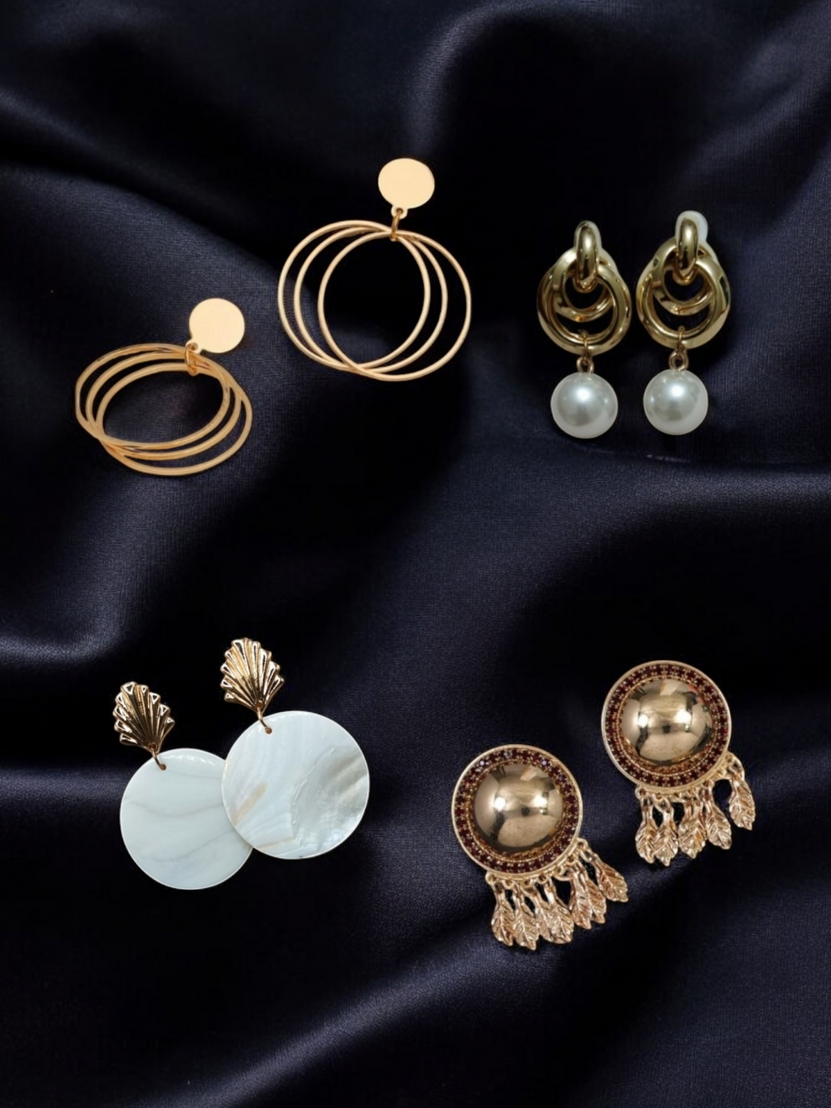 Set of 4 Urban Chic Statement Earrings