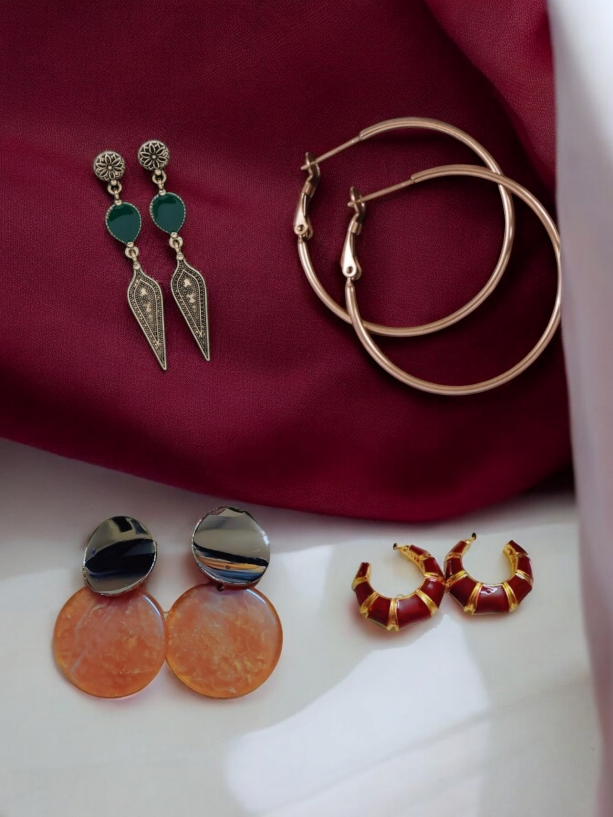 Set of 4 Bold Luxe Statement Earrings
